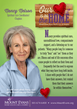 Nancy Nelson, Spiritual Care Coordinator/Chaplain - Our Heart is in the Home