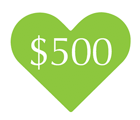 $500 Green Heart